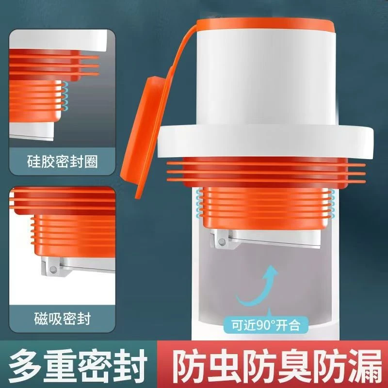乐翔 厨房下水管单通三通五通下水道止逆阀防返臭神器排水管