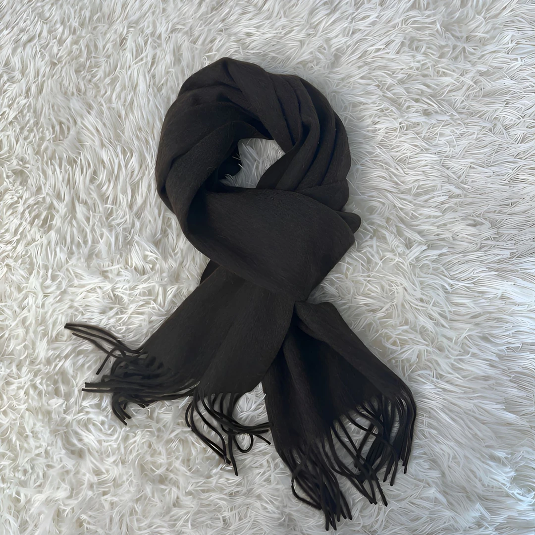 内蒙古羊绒保暖长款围巾黑色百搭2025新款时尚经典爆款格子围巾