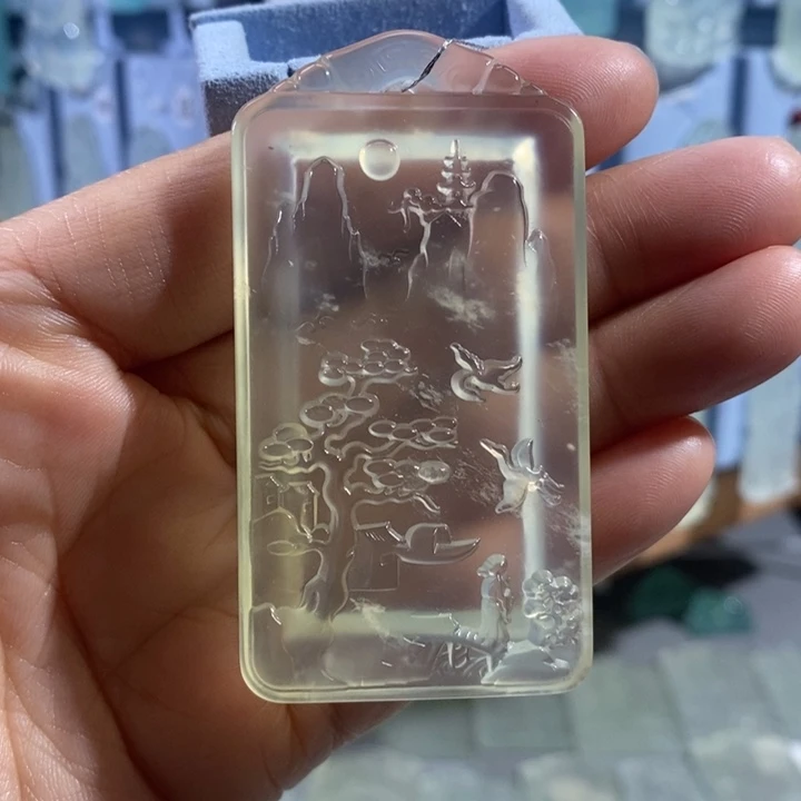 岫玉未镶嵌吊坠吊坠