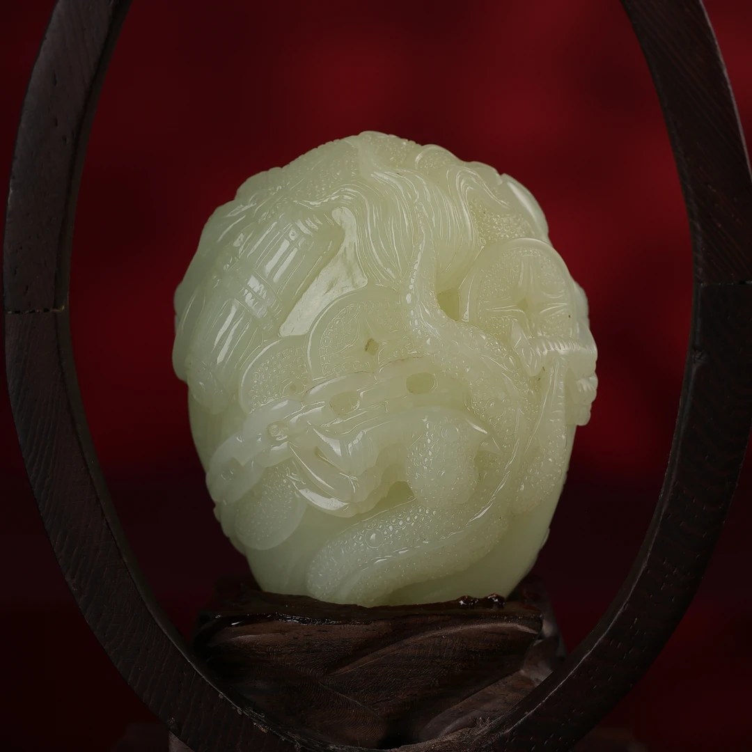 dx和田玉黄玉龙纹摆件2508130360