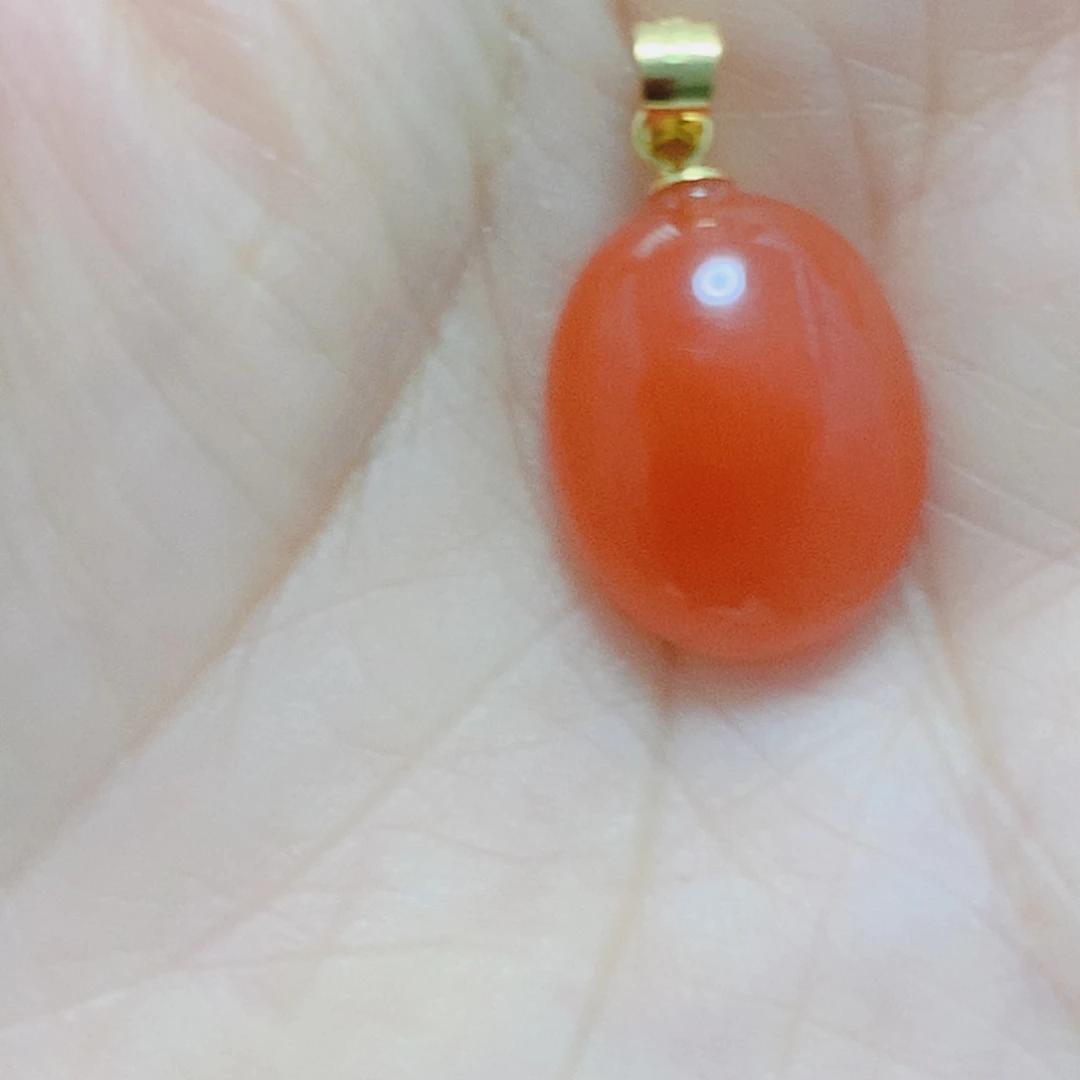 南红玛瑙银S925镶嵌吊坠(不含链)