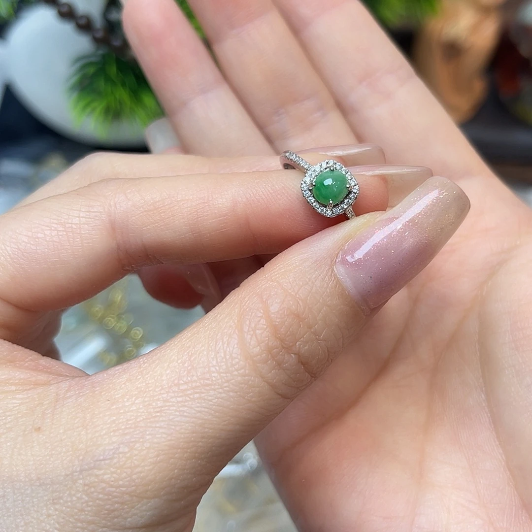 翡翠银S925镶嵌戒指