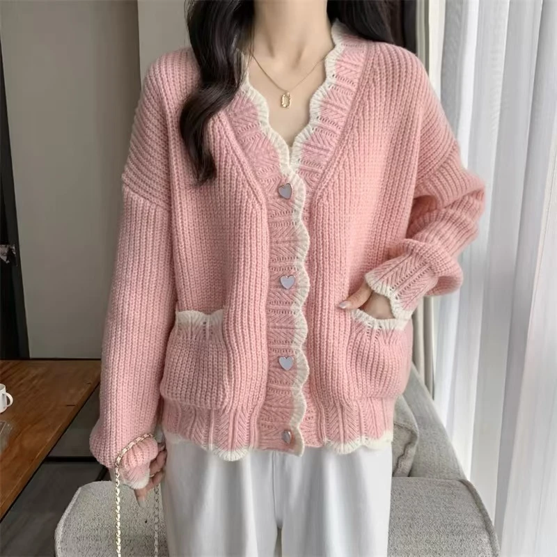 【151-200】慵懒风毛衣外套套头女秋冬宽松加厚温柔风软糯针织开衫