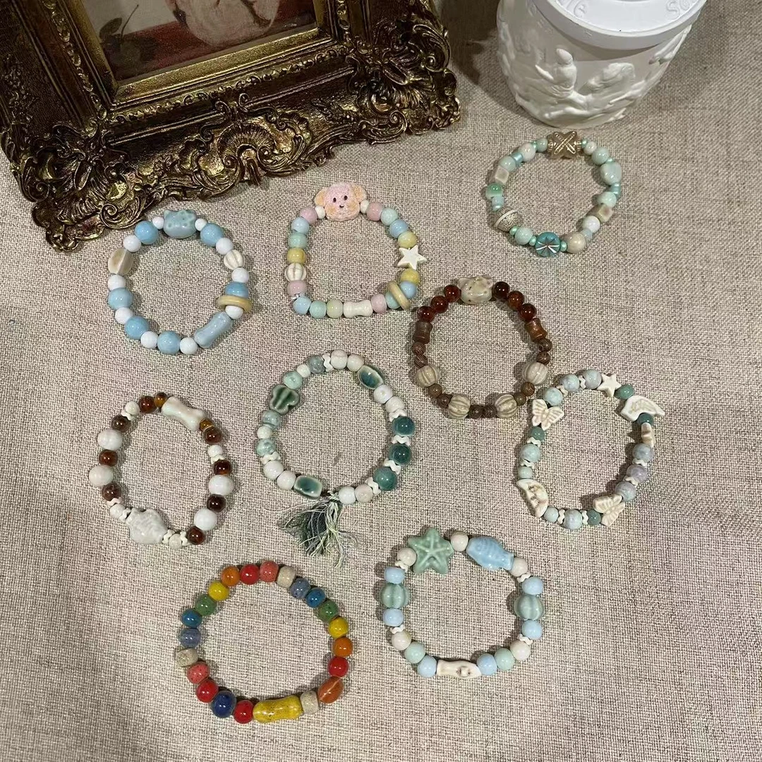 重工陶瓷手链手串好运原创设计小众好运手链手工串珠