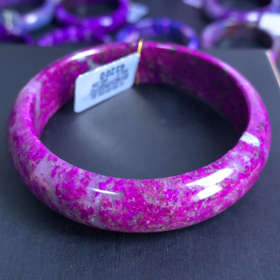 苏纪石（舒俱来）未镶嵌冰飘果酱桃红手镯60+