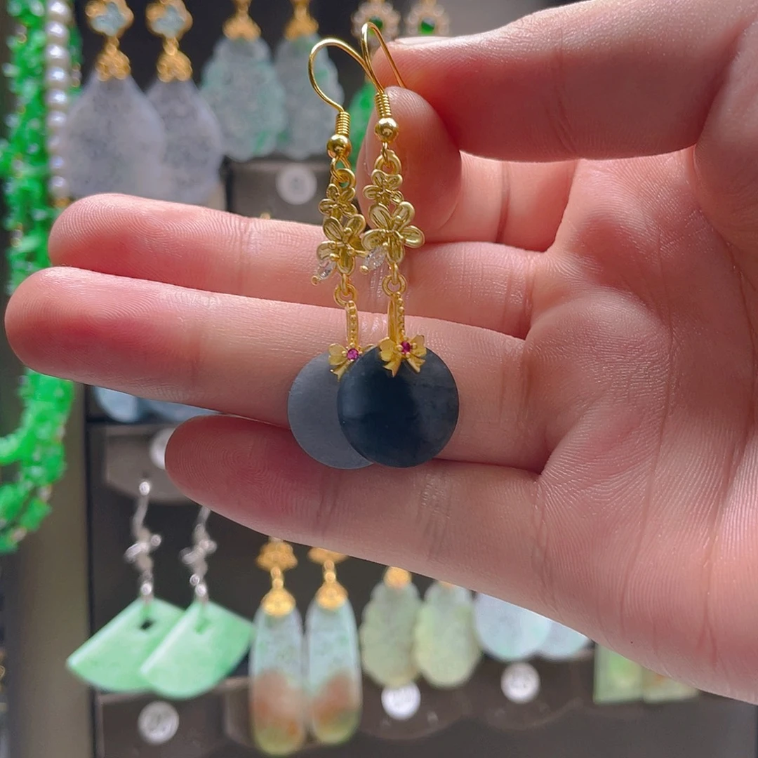 翡翠未镶嵌耳饰翡翠