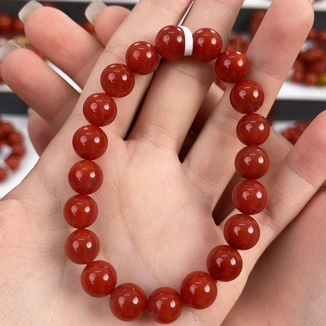 南红玛瑙未镶嵌瓦西锦红9mm手串