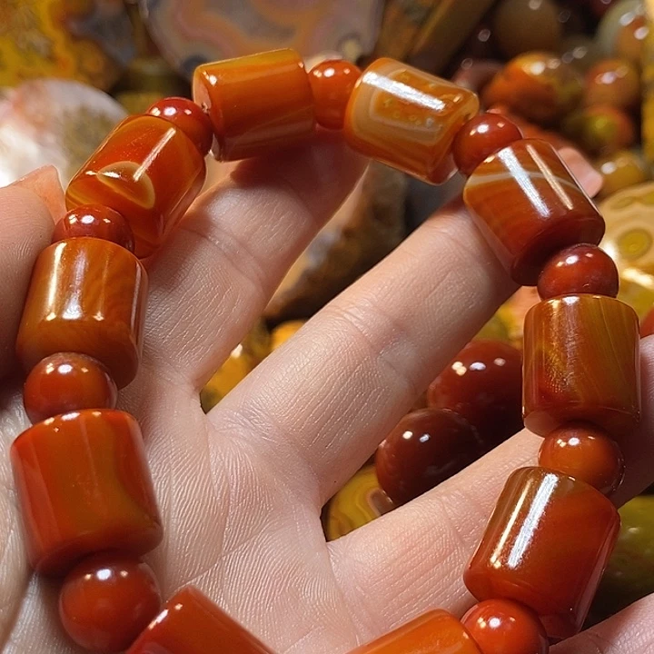 品***心玛瑙/玉髓未镶嵌手链