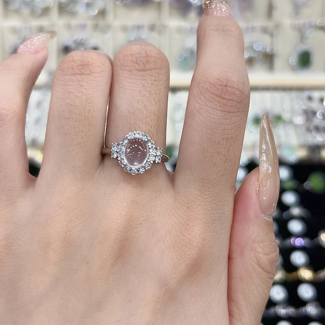 银S925镶嵌芙蓉石戒指