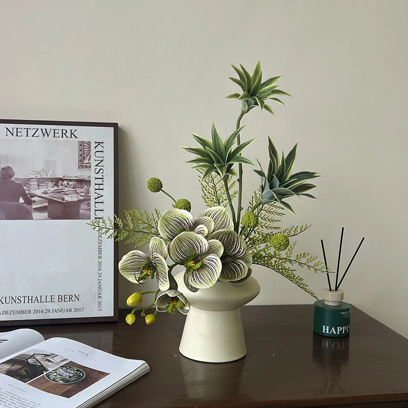 新中式轻奢仿真花高端摆件花束家居酒店桌面软装假花客厅装饰摆设