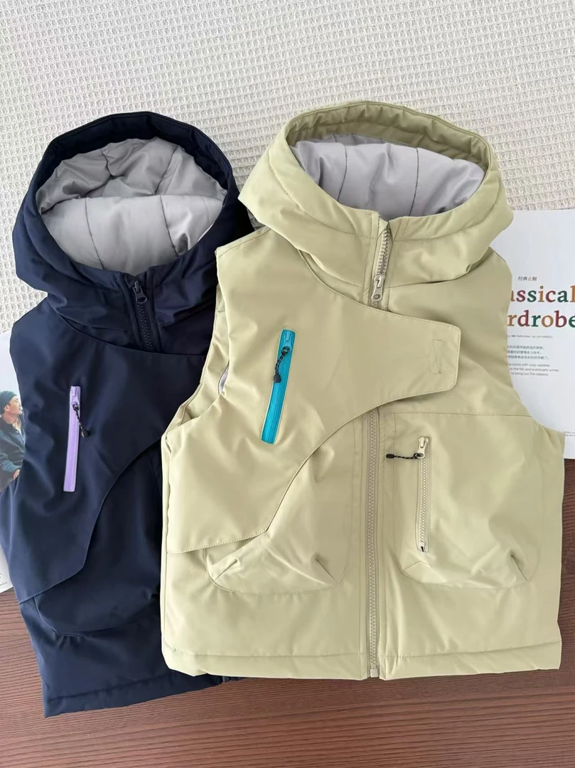 儿童加厚马甲2025新款秋冬男女童防风防水保暖坎肩中大童冬款外套