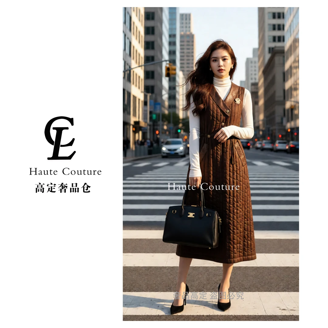 CYM3746气质千金优雅简约设计感轻职风夹棉连衣裙