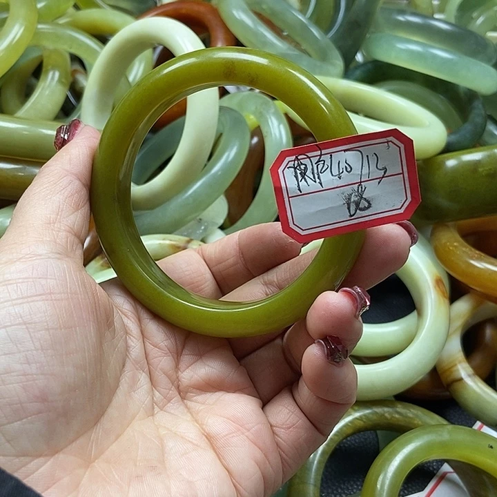 蛇纹石玉手镯未镶嵌用****7