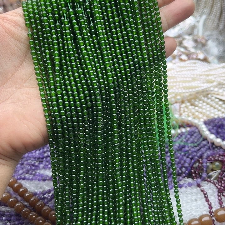 玛瑙/玉髓未镶嵌珠宝半成品一条3mm左右碧玉