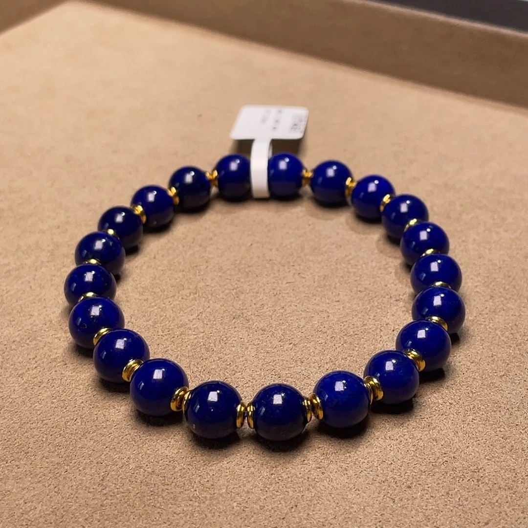 青金石18K金镶嵌精品紫药水手串