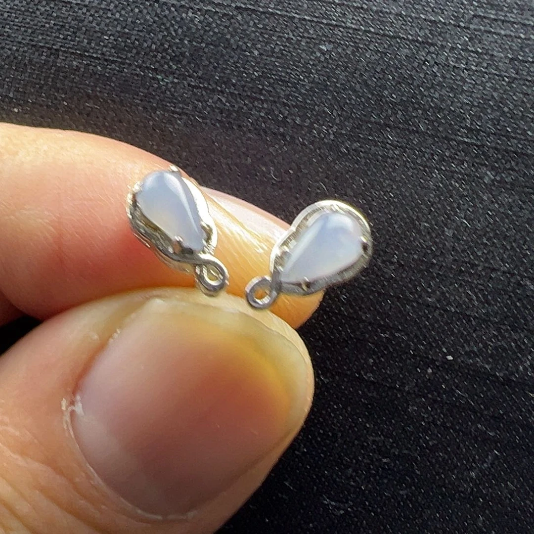 翡翠银S925镶嵌耳饰翡翠