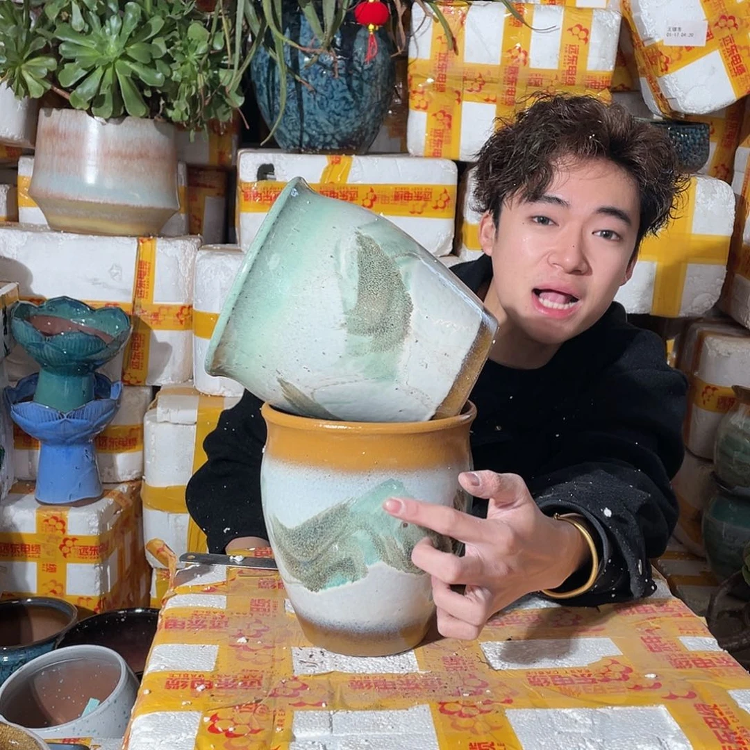 无铅玻璃宜兴紫砂花盆