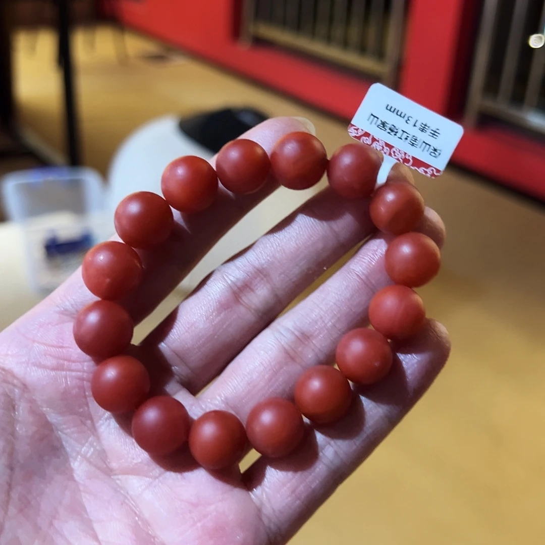 南红玛瑙未镶嵌买13mmmm哑光锦红