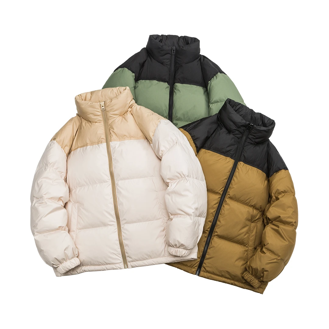 【8815A72】潮流百搭厚款常规保暖拼接羽绒服加厚时尚合格品情侣