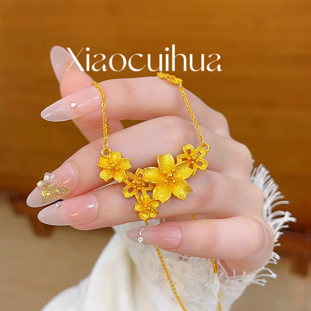 【三生花】手工经典古法复古珐琅金色百搭女生饰品轻奢时尚diy配饰