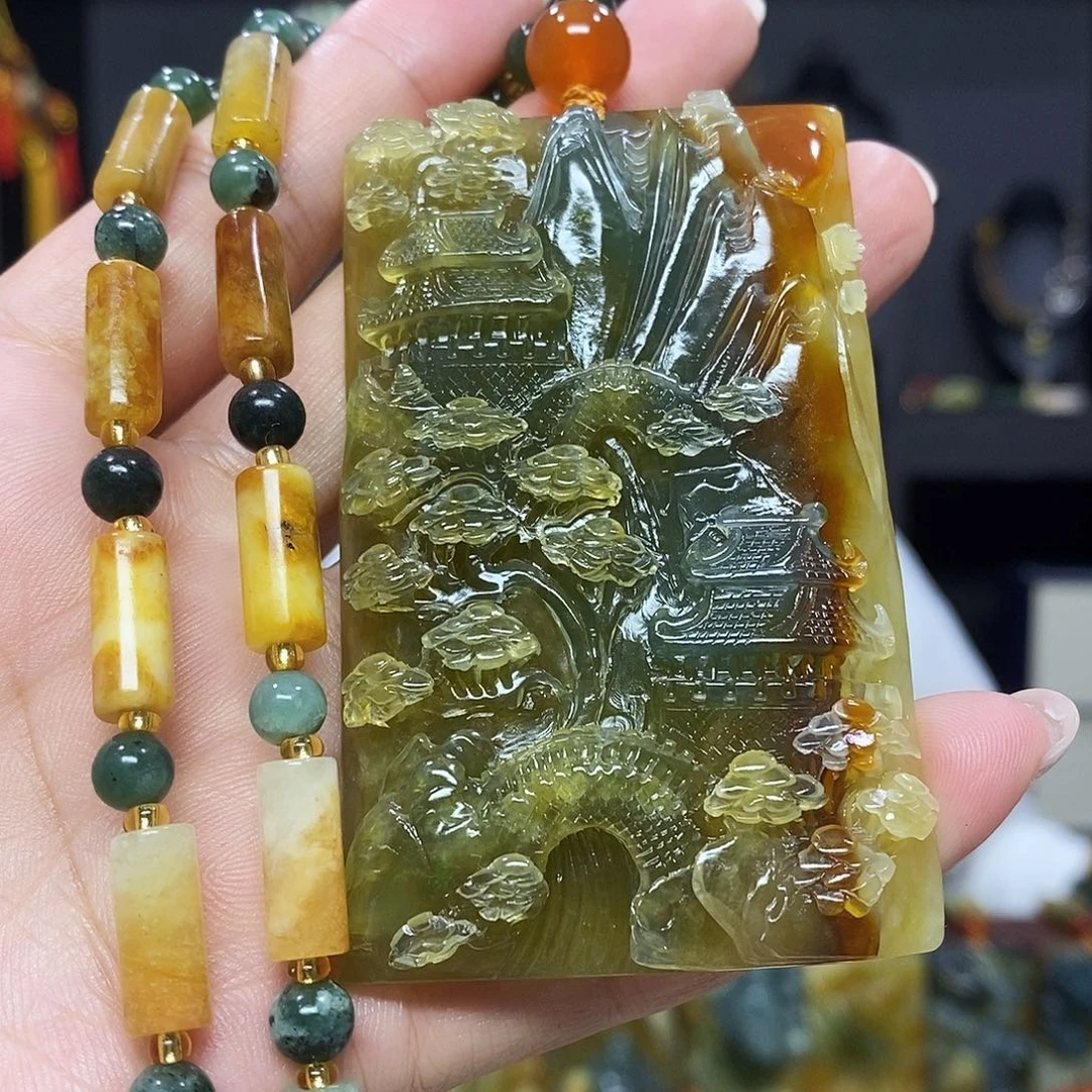 未镶嵌岫玉挂件吊坠项链