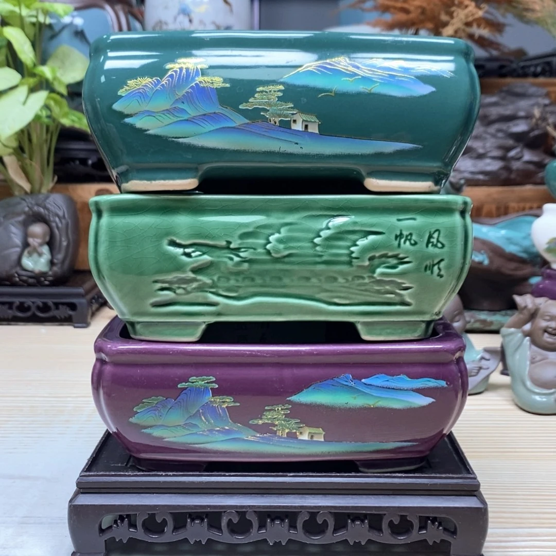 紫砂花盆陶瓷艺术花盆陶瓷