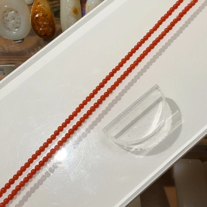 B***B南红玛瑙合金颈饰南红2.5mm略带小平面