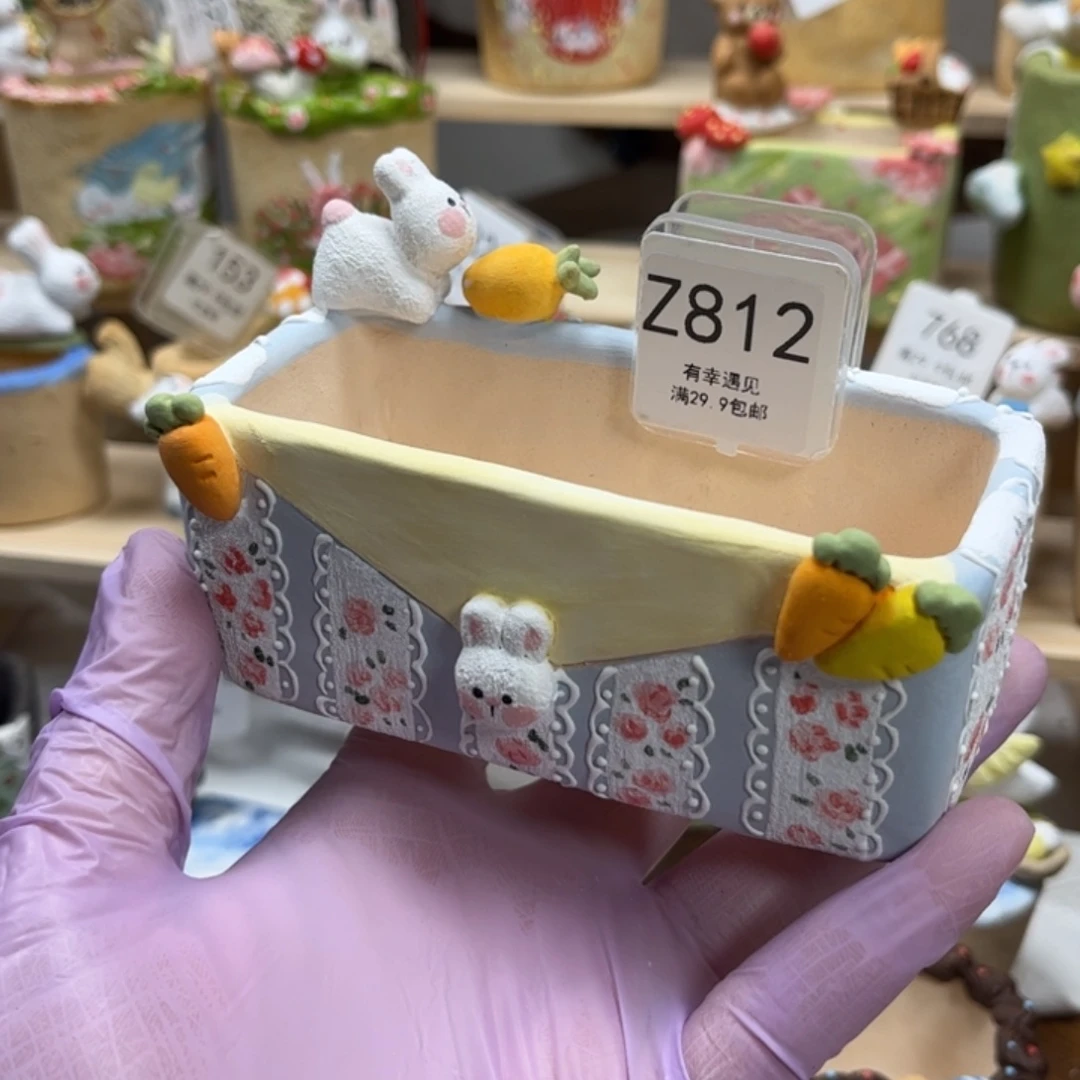 812兔子长方花盆花盆