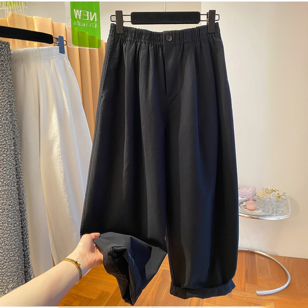 今年流行的白色气球裤女秋2025新款宽松休闲百搭九分灯笼裤阔腿裤