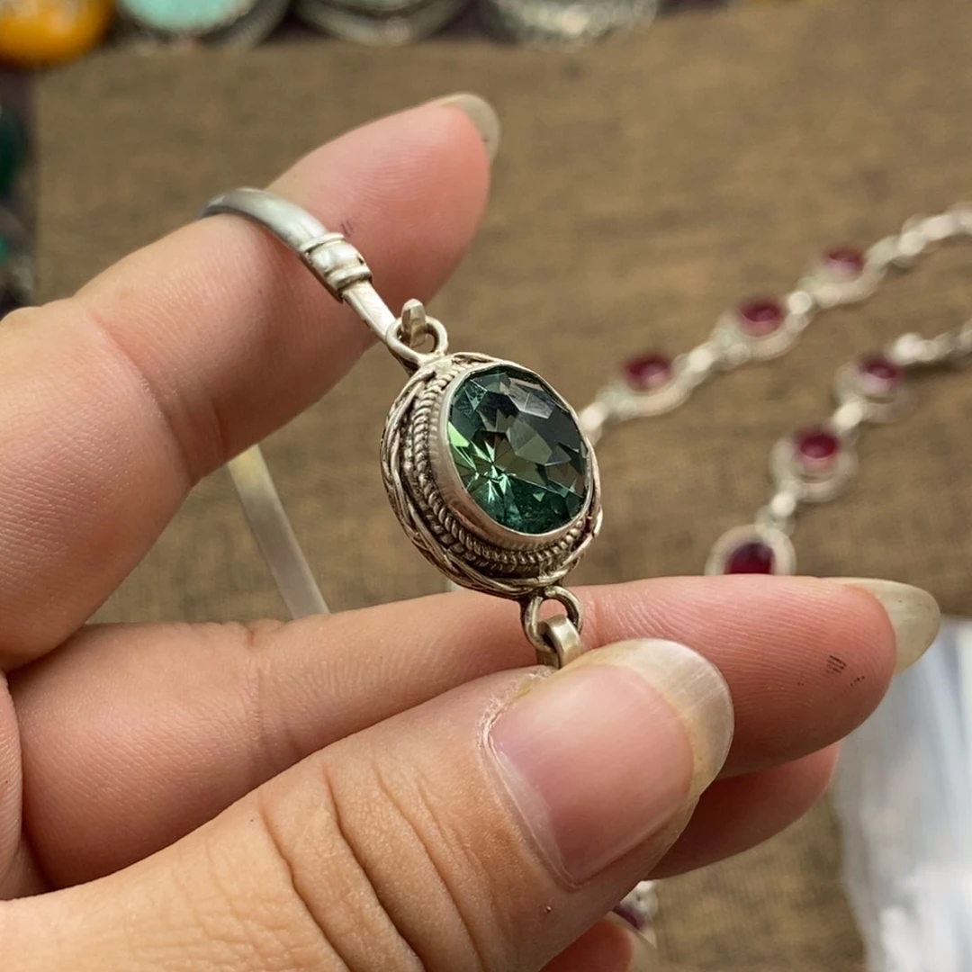 仿水晶吊坠925银出****y晓尼泊尔手工艺品