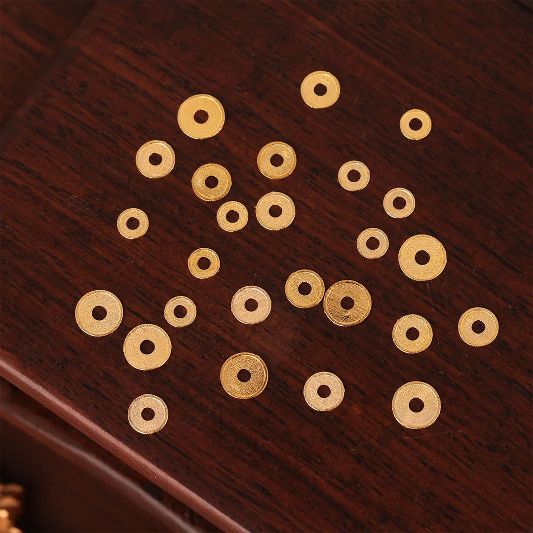 【来福工厂】18k金薄切隔片3mm-4mm-5mm-6mm归圆垫片DIY配饰