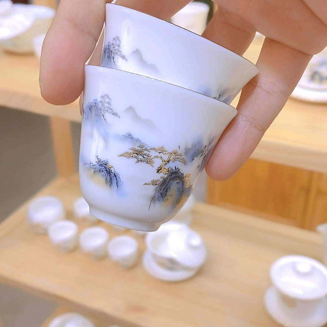 羊脂玉瓷茶具套装