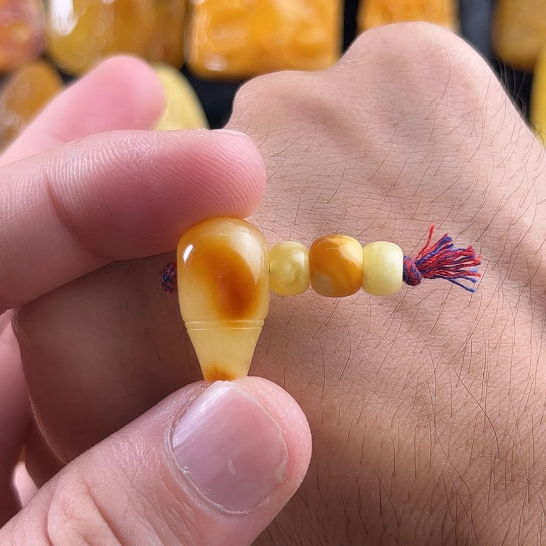 蜜蜡未镶嵌珠宝奇石对孔11.5mm