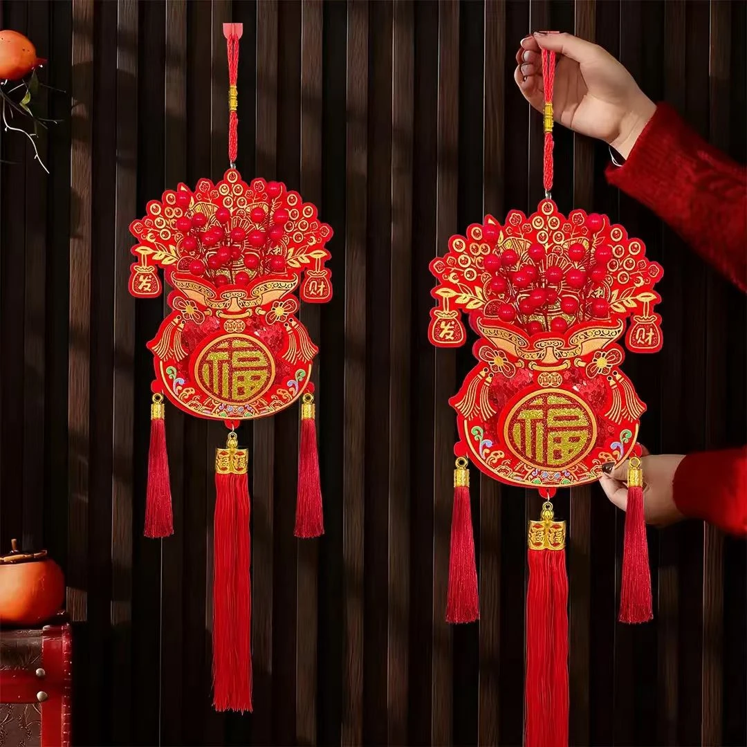 【厂家直销】红果福袋装饰挂件乔迁装扮用品中式客厅挂饰过新年布置