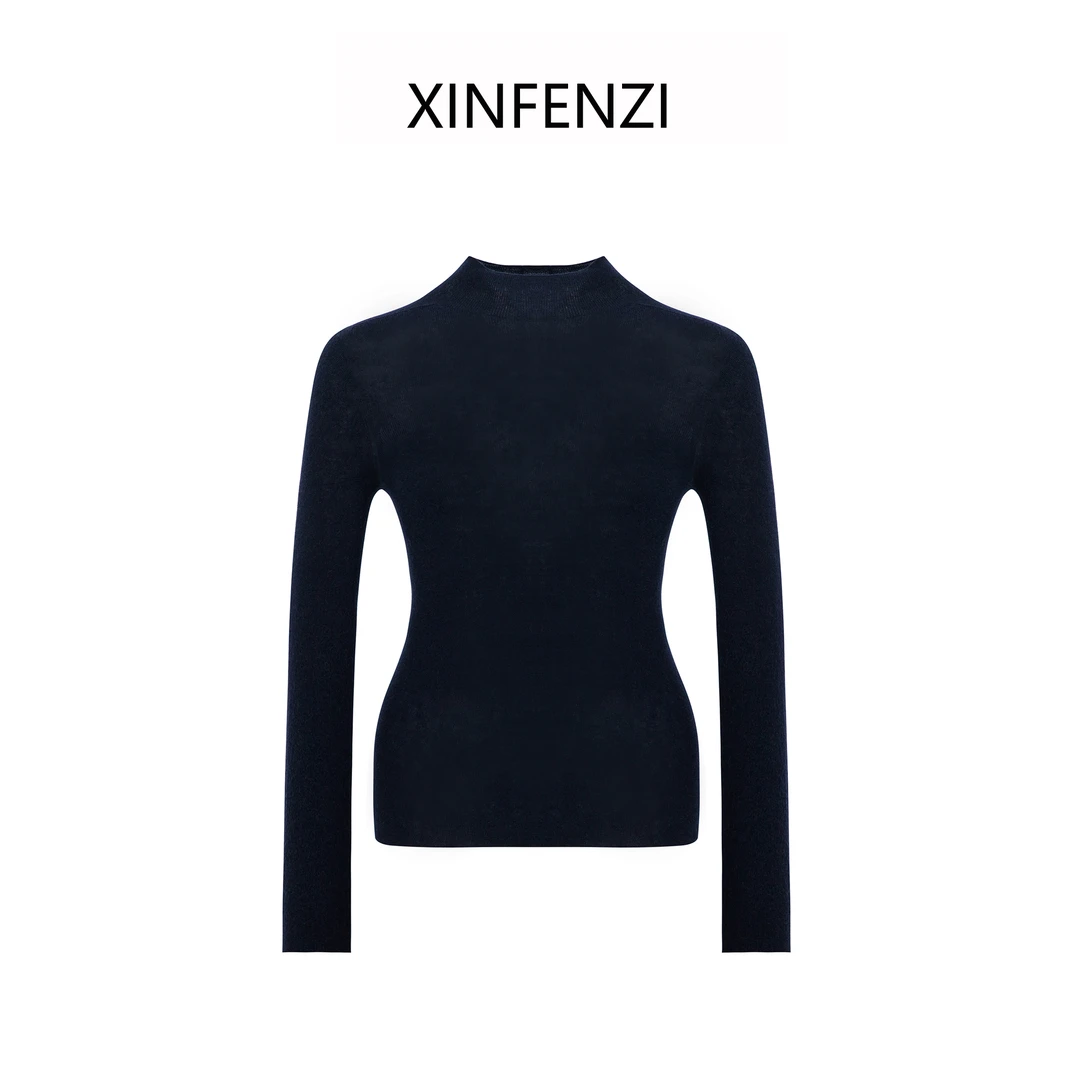 【深爱】 XINFENZI 三醋酸羊绒18针岛精无缝一体高领打底衫 35850