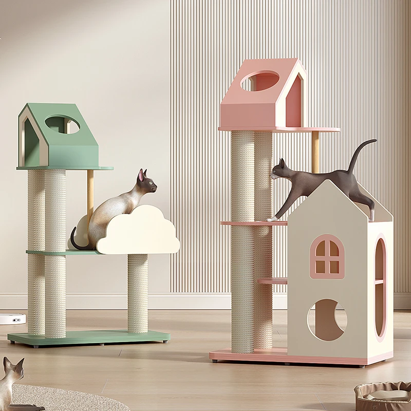 猫爬架家用太空舱猫窝一体猫爬柱占地小猫树观景台实木猫跳台爬梯