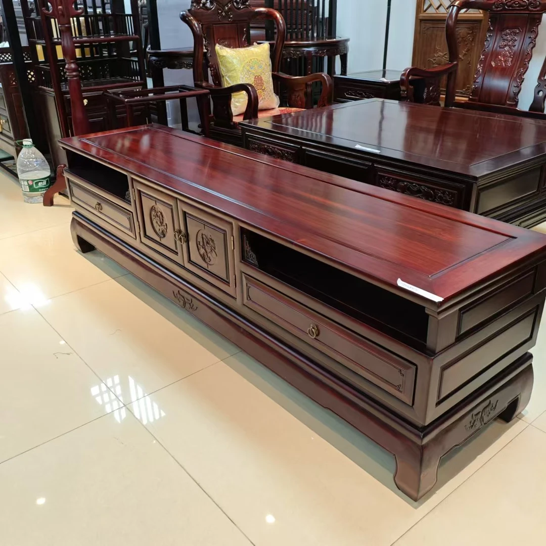 酸枝木国韵双鱼电视柜:长196*宽48*高53