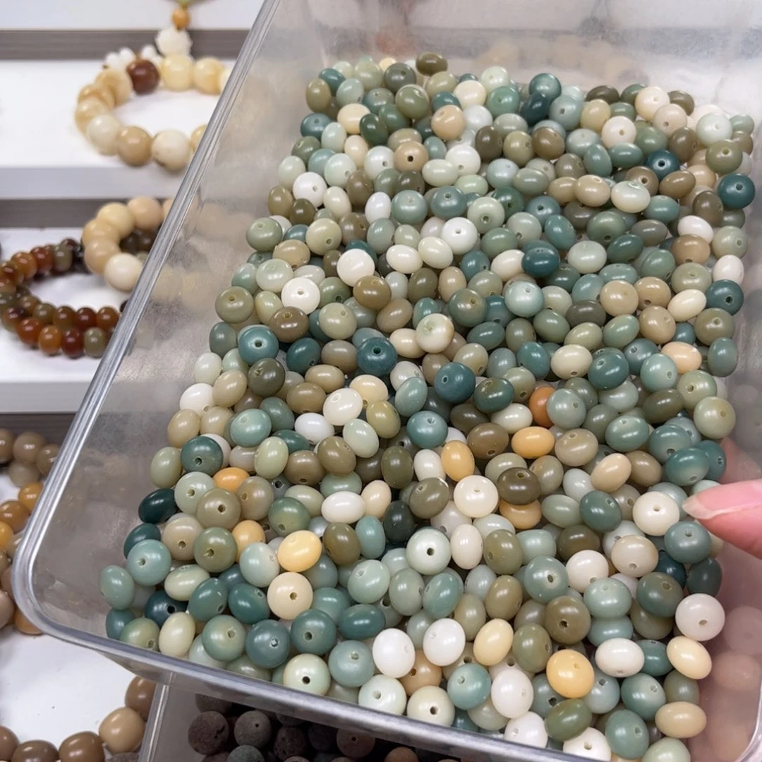 白玉菩提吊坠原生态绿色算盘40颗