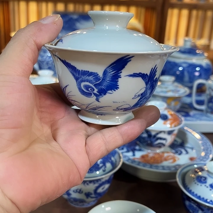 ****寶錡镇堂手工手绘绘盖碗