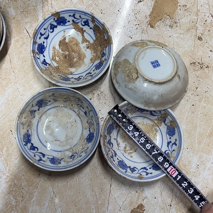 陶摆件4个10厘米芙蓉花味叠