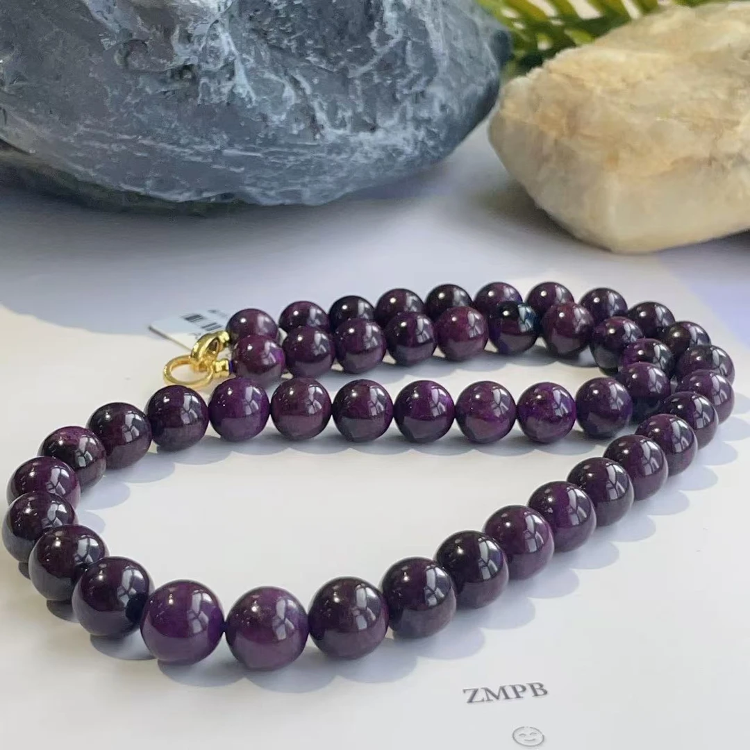 俱舒俱来帝王紫圆珠素项链/18k/42cm（含烟)AZB3764编码多样