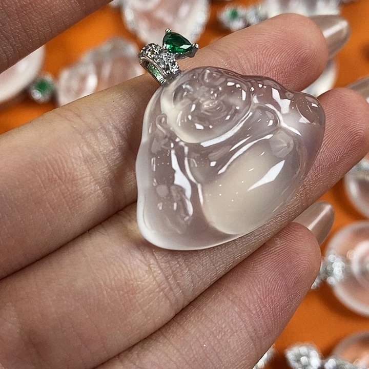 石英质玉银S925镶嵌颈饰