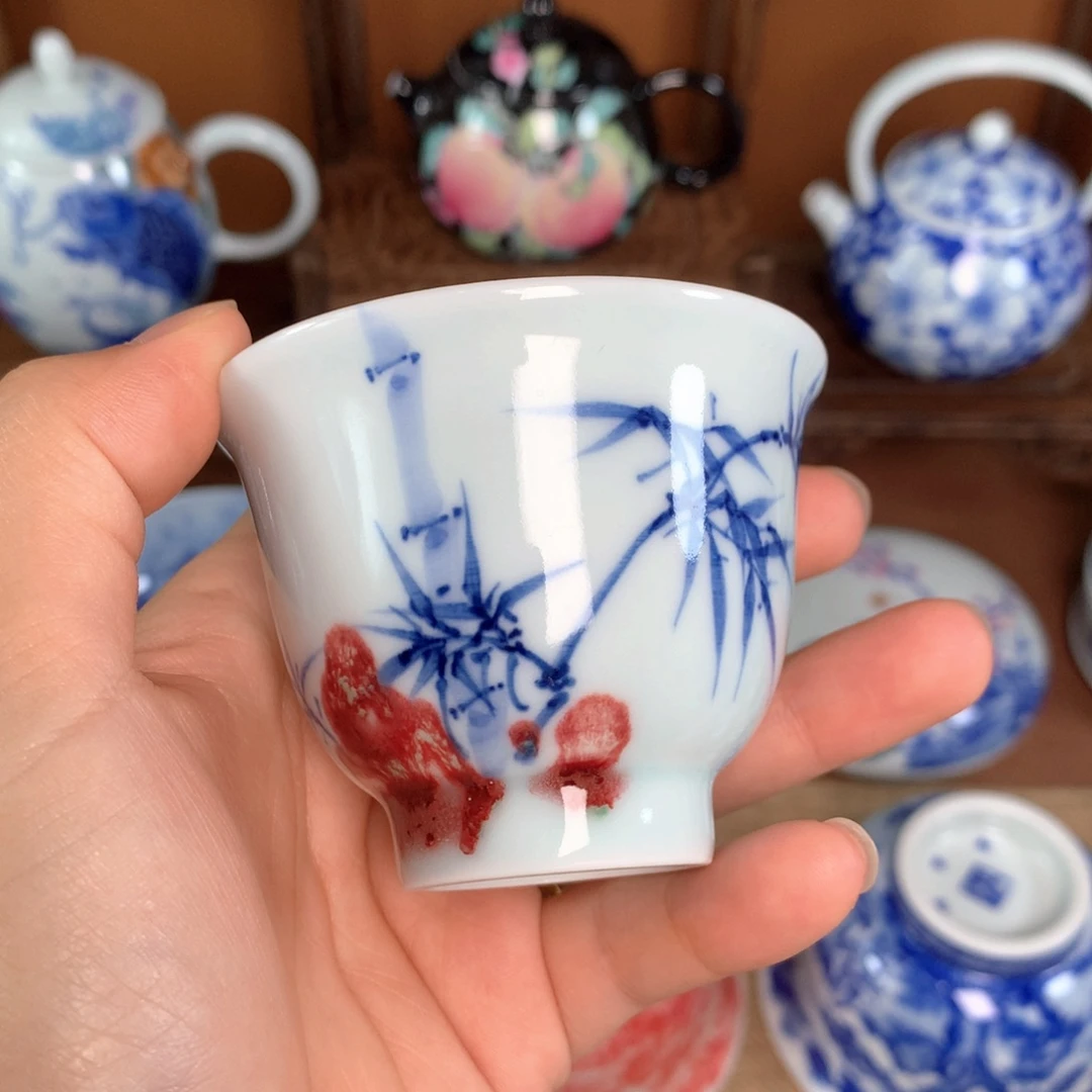 手工手绘竹子铃铛杯