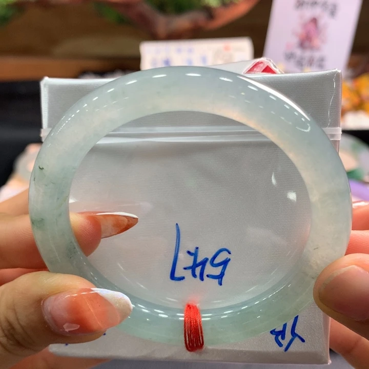 翡翠手镯未镶嵌23号冰晴飘花