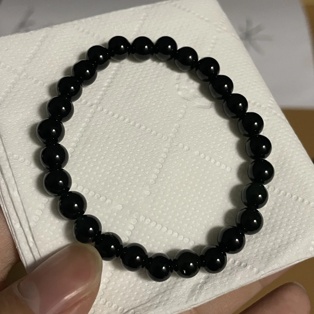 天然翡翠A货墨翠 手串