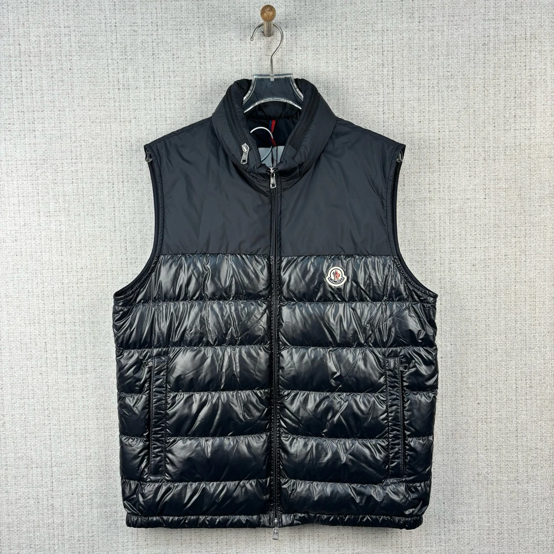 99新 MONCLER SS23 拉链徽标无袖立领鹅绒羽绒服/尺码4/9979