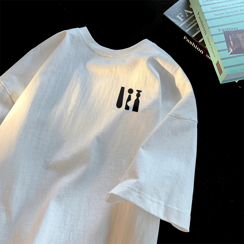 【重磅纯棉】印花夏季短袖ins美式休闲T恤常规款韩版小众百搭打底衫