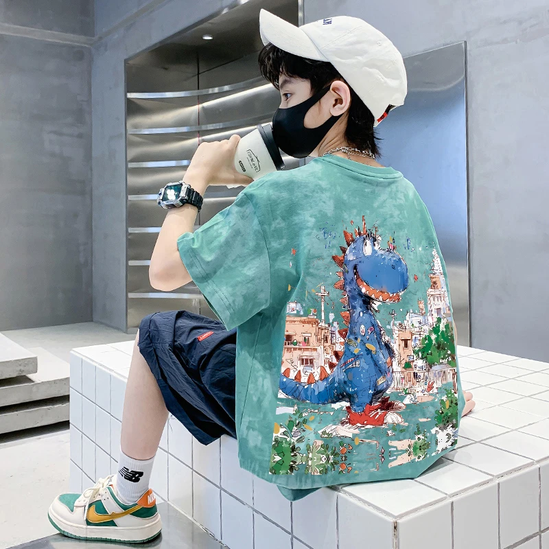 【100%纯棉】儿童T恤短袖2025年夏季新款中大童男童夏款男孩半袖潮T