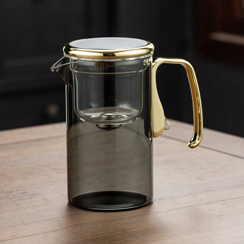 全玻璃磁吸飘逸杯懒人泡茶器茶水分离泡茶壶锌合金高档飘逸壶过滤