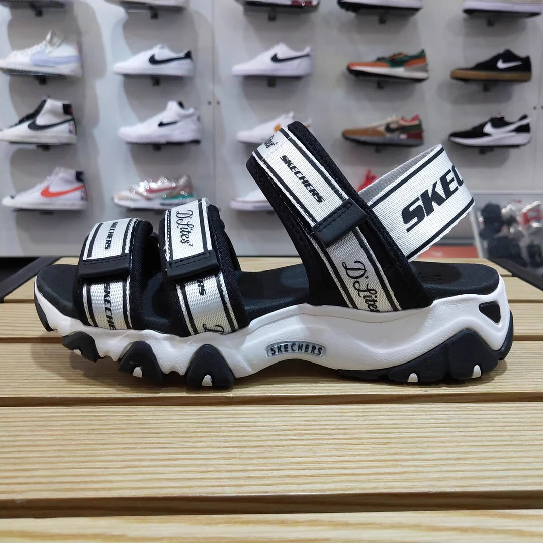 斯凯奇女夏季串标厚底魔术贴休闲运动沙滩鞋凉鞋66666288